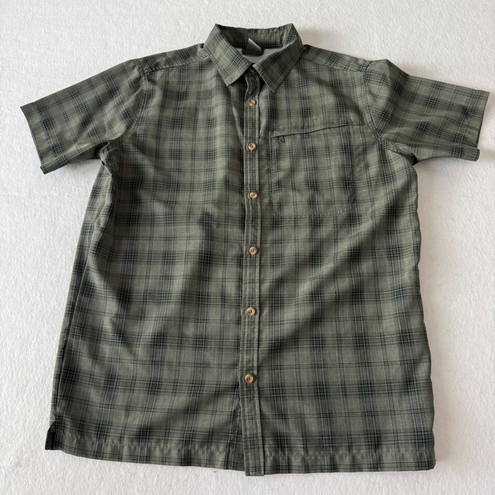 Rugged Exposure Plaid Button Up Shirt Mens Large Green Outdoor Adventure